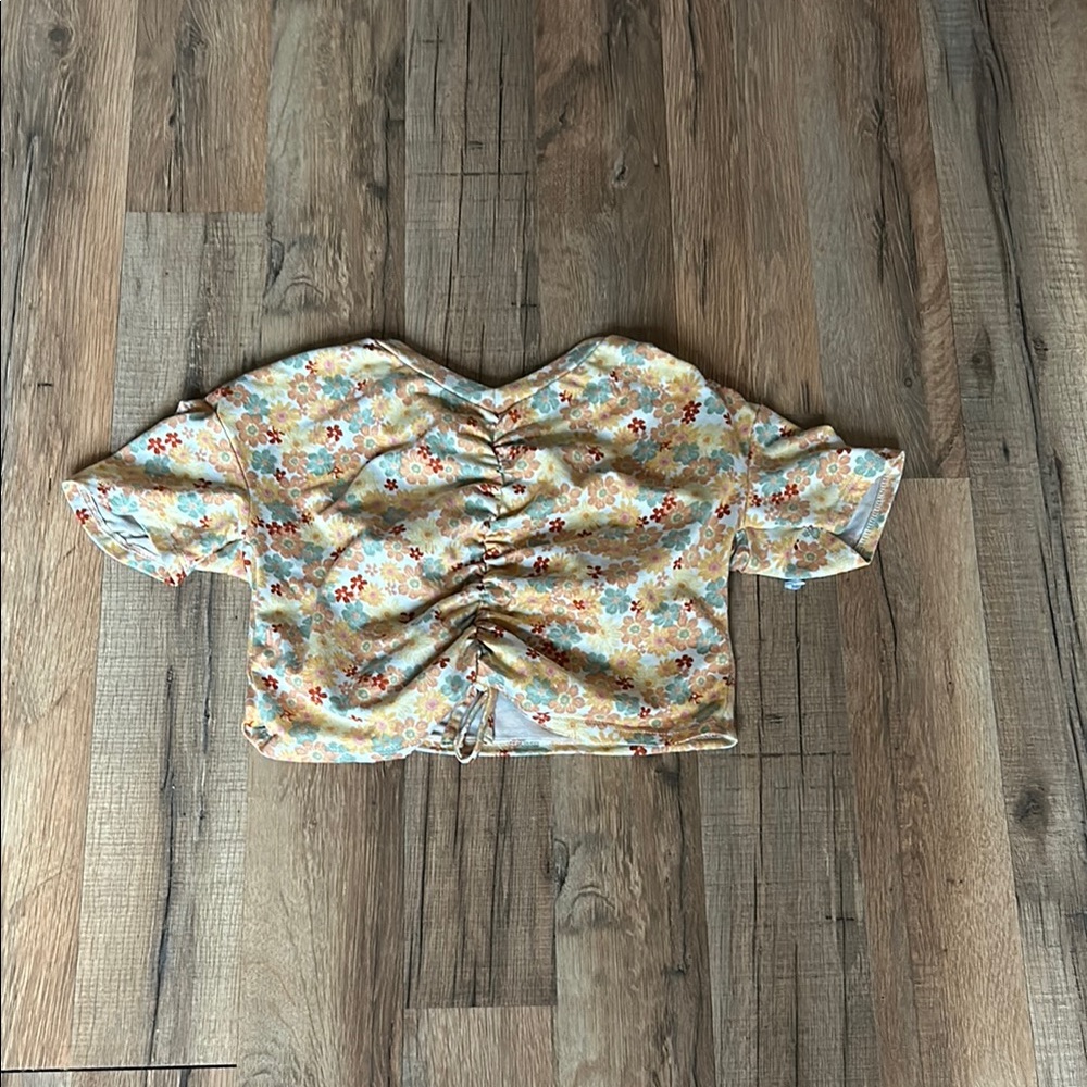 Floral Ruched Women's Top - Multicolor